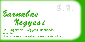 barnabas negyesi business card