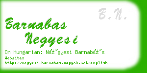 barnabas negyesi business card